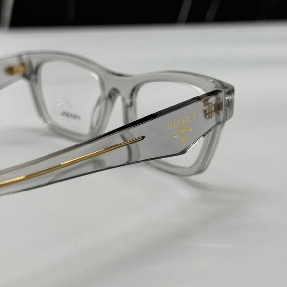 NEW PRADA PRB01V 12R1O1 WOMEN TRANSPARENT GRAY VPR B01 12R1O1 EYEGLASSES - Picture 5 of 9